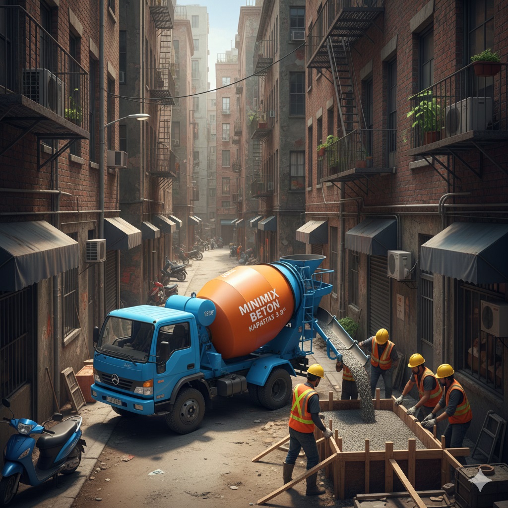 Harga Minimix Beton: Solusi Cor Area Sempit di Perkotaan